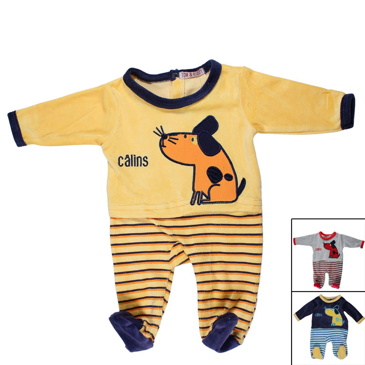 Picture of IK1657-6324- FLEECY BABY GROW /ONESIE BOYS 1M UP TO 24/36M